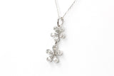 Diamond Flower Pendant Necklace - 14k White Gold - 0.45ctw
