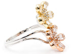 Diamond Flower Ring - 14k Tri-Color Gold - 0.50ctw