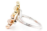 Diamond Flower Ring - 14k Tri-Color Gold - 0.50ctw