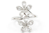 Diamond Flower Ring - 14k White Gold - 0.50ctw