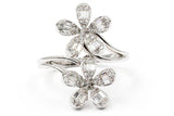 Diamond Flower Ring - 14k White Gold - 0.50ctw