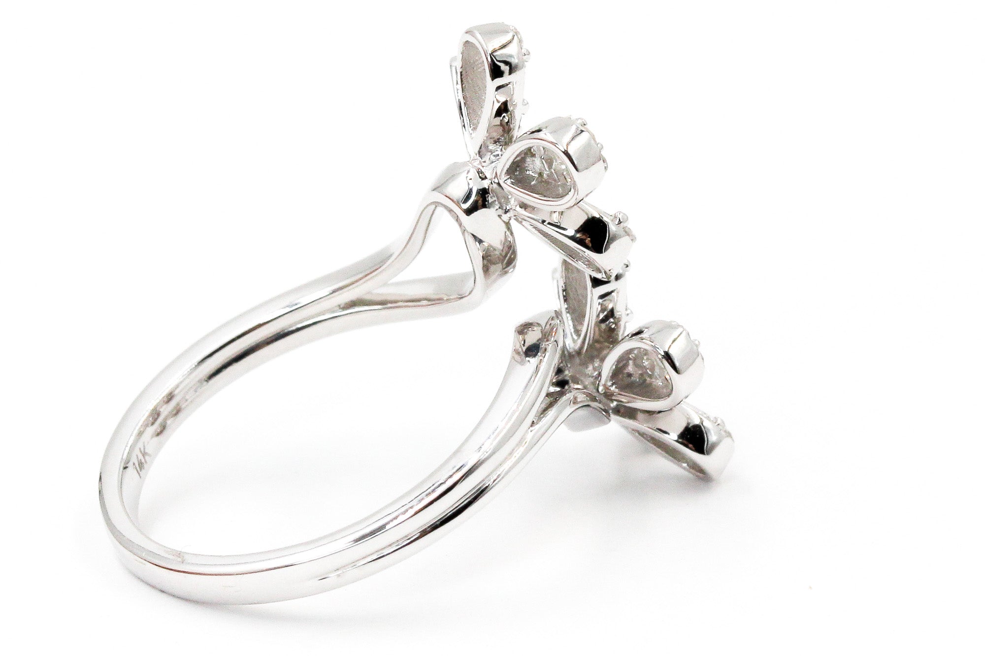 Diamond Flower Ring - 14k White Gold - 0.50ctw