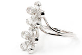 Diamond Flower Ring - 14k White Gold - 0.50ctw