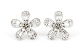 Diamond Flower Stud Earrings - 14k White Gold - 0.27ctw