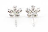 Diamond Flower Stud Earrings - 14k White Gold - 0.27ctw