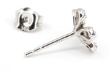 Diamond Flower Stud Earrings - 14k White Gold - 0.27ctw