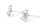 Diamond Flower Stud Earrings - 14k White Gold - 0.27ctw