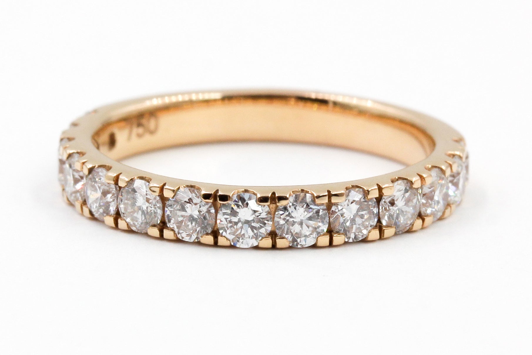 Diamond Half Eternity Band - 18k Rose Gold - 1.00ctw