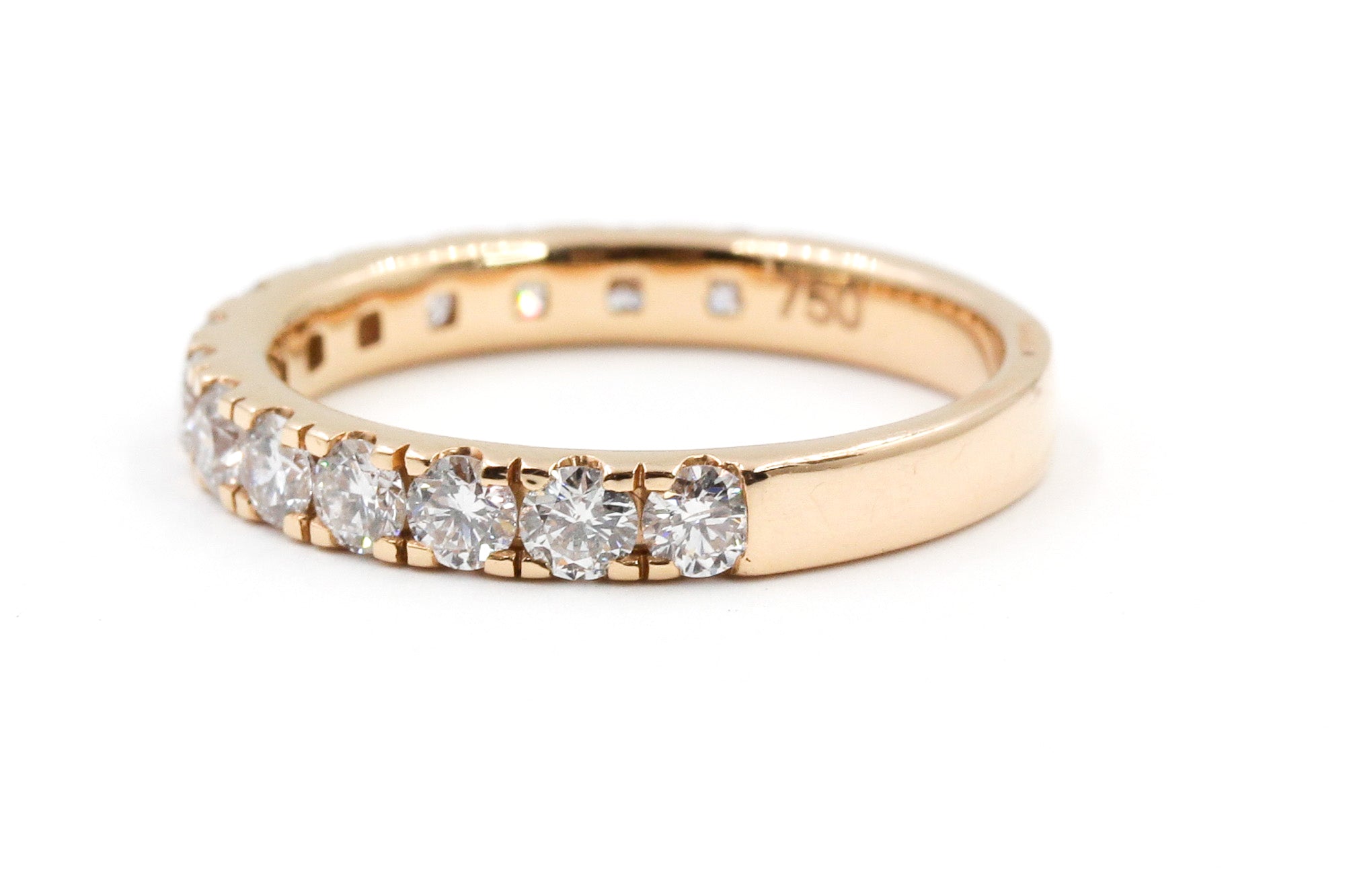 Diamond Half Eternity Band - 18k Rose Gold - 1.00ctw