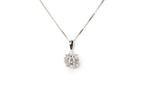 Diamond Halo Pendant Necklace - 14k White Gold - 0.19ctw