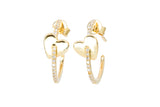 Diamond Heart Huggie Earrings - 14k Yellow Gold - 0.40ctw