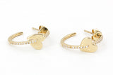 Diamond Heart Huggie Earrings - 14k Yellow Gold - 0.40ctw