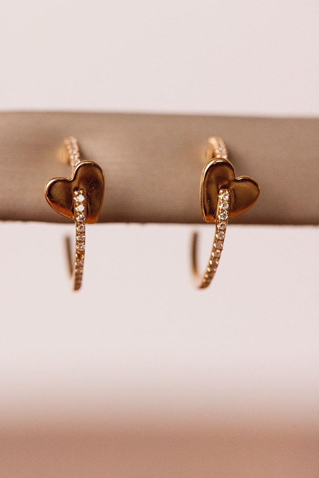 Diamond Heart Huggie Earrings - 14k Yellow Gold - 0.40ctw
