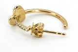 Diamond Heart Huggie Earrings - 14k Yellow Gold - 0.40ctw