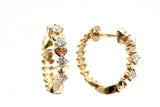 Diamond Heart Huggie Earrings - 14k Yellow Gold - 14mm - 0.25ctw