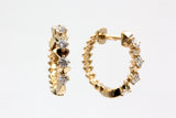Diamond Heart Huggie Earrings - 14k Yellow Gold - 14mm - 0.25ctw