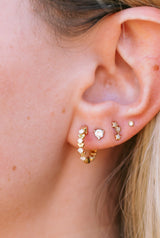 Diamond Heart Huggie Earrings - 14k Yellow Gold - 14mm - 0.25ctw