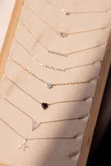 Diamond Heart Necklace - 14k Yellow Gold - 0.10ctw