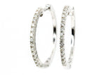 Diamond Hoop Earrings - 10k White Gold - 0.60ctw