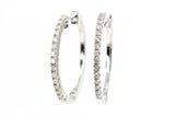 Diamond Hoop Earrings - 10k White Gold - 0.60ctw