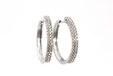 Diamond Hoop Earrings - 10k White Gold - 0.53ctw