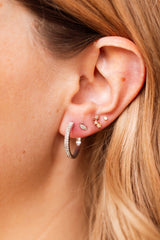 Diamond Hoop Earrings - 10k White Gold - 0.53ctw
