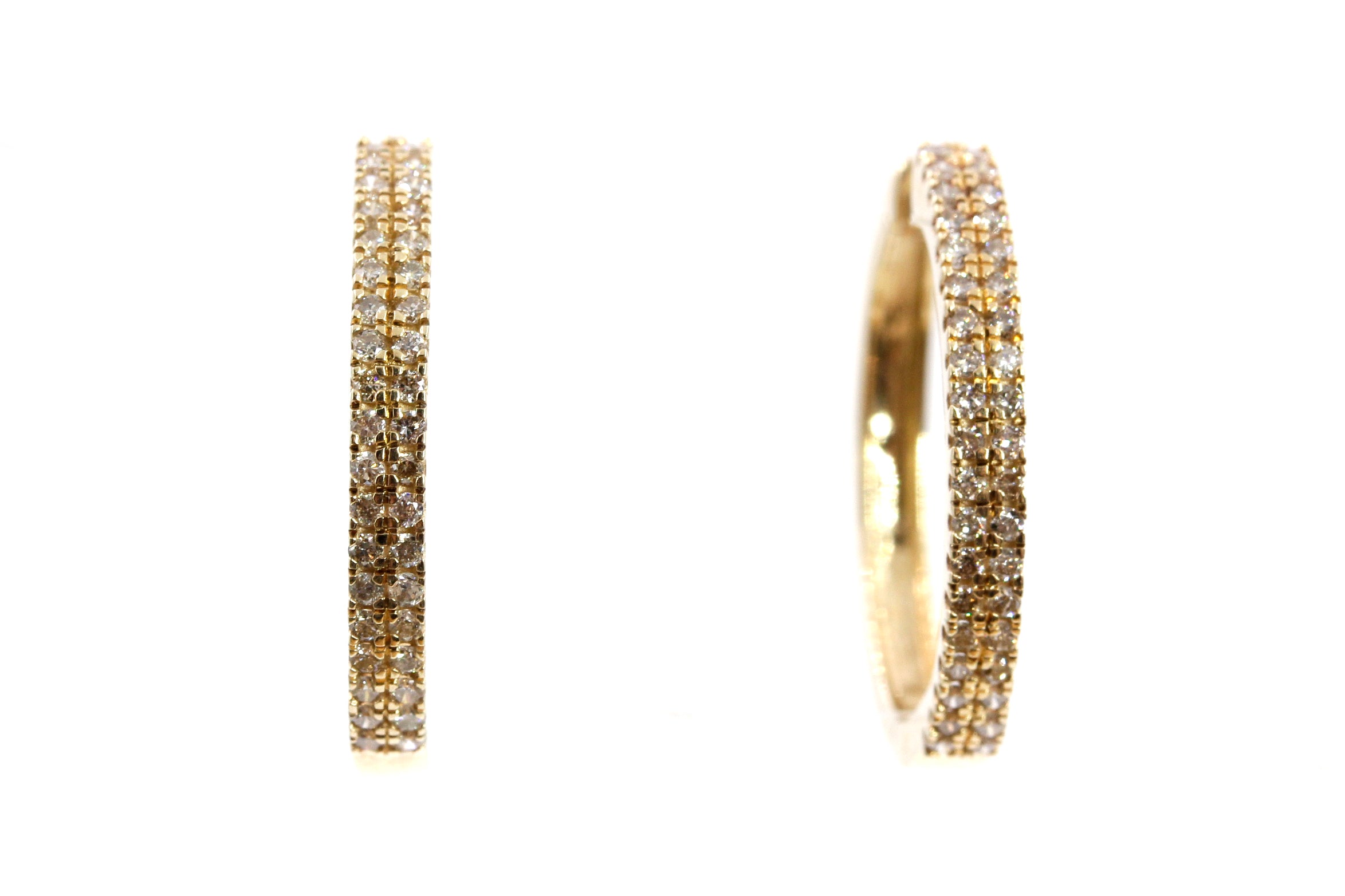 Diamond Hoop Earrings - 10k Yellow Gold - 0.53ctw