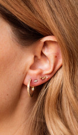 Diamond Hoop Earrings - 10k Yellow Gold - 0.53ctw