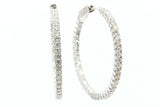 Diamond Hoop Earrings - 14k White Gold - 1.42ctw