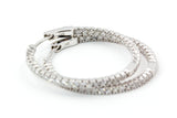 Diamond Hoop Earrings - 14k White Gold - 1.42ctw