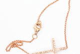 Diamond Horizontal Cross Bracelet - 14k Rose Gold - 0.22ctw