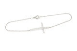 Diamond Horizontal Cross Bracelet - 14k White Gold - 0.22ctw