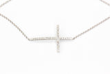 Diamond Horizontal Cross Bracelet - 14k White Gold - 0.22ctw