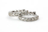 Diamond Huggie Earrings - 14k White Gold - 12mm - 0.14ctw