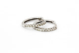 Diamond Huggie Earrings - 10k White Gold - 0.21ctw - 14mm