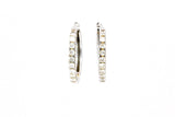 Diamond Huggie Earrings - 10k White Gold - 0.21ctw - 14mm