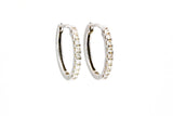 Diamond Huggie Earrings - 10k White Gold - 0.21ctw - 14mm