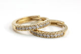 Diamond Huggie Earrings - 14k Gold - 11mm - 0.10ctw
