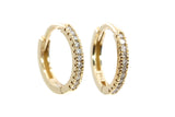Diamond Huggie Earrings - 14k Gold - 11mm - 0.10ctw
