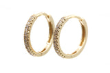 Diamond Huggie Earrings - 14k Gold - 12mm - 0.10ctw