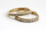 Diamond Huggie Earrings - 14k Gold - 12mm - 0.10ctw
