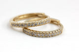 Diamond Huggie Earrings - 14k Gold - 12mm - 0.10ctw