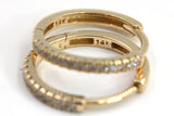 Diamond Huggie Earrings - 14k Gold - 12mm - 0.10ctw