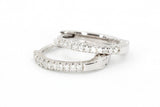 Diamond Huggie Earrings - 14k White Gold - 12mm - 0.07ctw