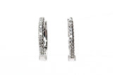Diamond Huggie Earrings - 14k White Gold - 12mm - 0.07ctw