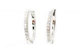 Diamond Huggie Earrings - 14k White Gold - 11.5mm - 0.09ctw
