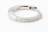 Diamond Huggie Earrings - 14k White Gold - 11.5mm - 0.09ctw