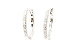 Diamond Huggie Earrings - 14k White Gold - 11.5mm - 0.09ctw