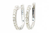 Diamond Huggie Earrings - 14k White Gold - 12.5mm - 0.15ctw