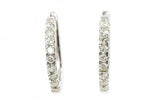 Diamond Huggie Earrings - 14k White Gold - 12.5mm - 0.15ctw